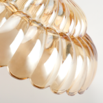 Vintage Amber Glass Semi-Flush Ceiling Light