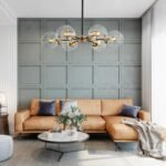 Black and Brass Mid-century Sputnik Chandelier