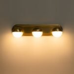 Brass 3-Light Milky Globe Dimmable LED Vanity Light