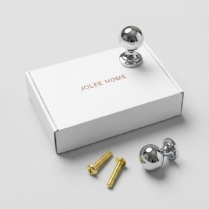 Seine Cabinet Knob | Polished Silver & Champagne Gold Round Knob for Drawers & Dressers, Modern Hardware with Optional Backplate