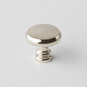 Seine Cabinet Knob | Polished Silver & Champagne Gold Round Knob for Drawers & Dressers, Modern Hardware with Optional Backplate
