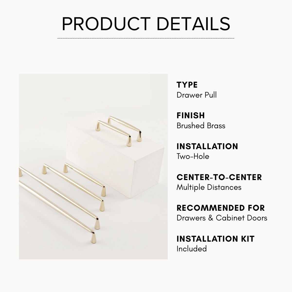 Dew Linear Handle | Polished Champagne Gold & Titanium Silver Tapered Drawer Pull, Solid Brass Modern Fluid Hardware