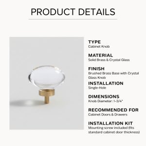 Lumen Crystal Glass Cabinet Knob