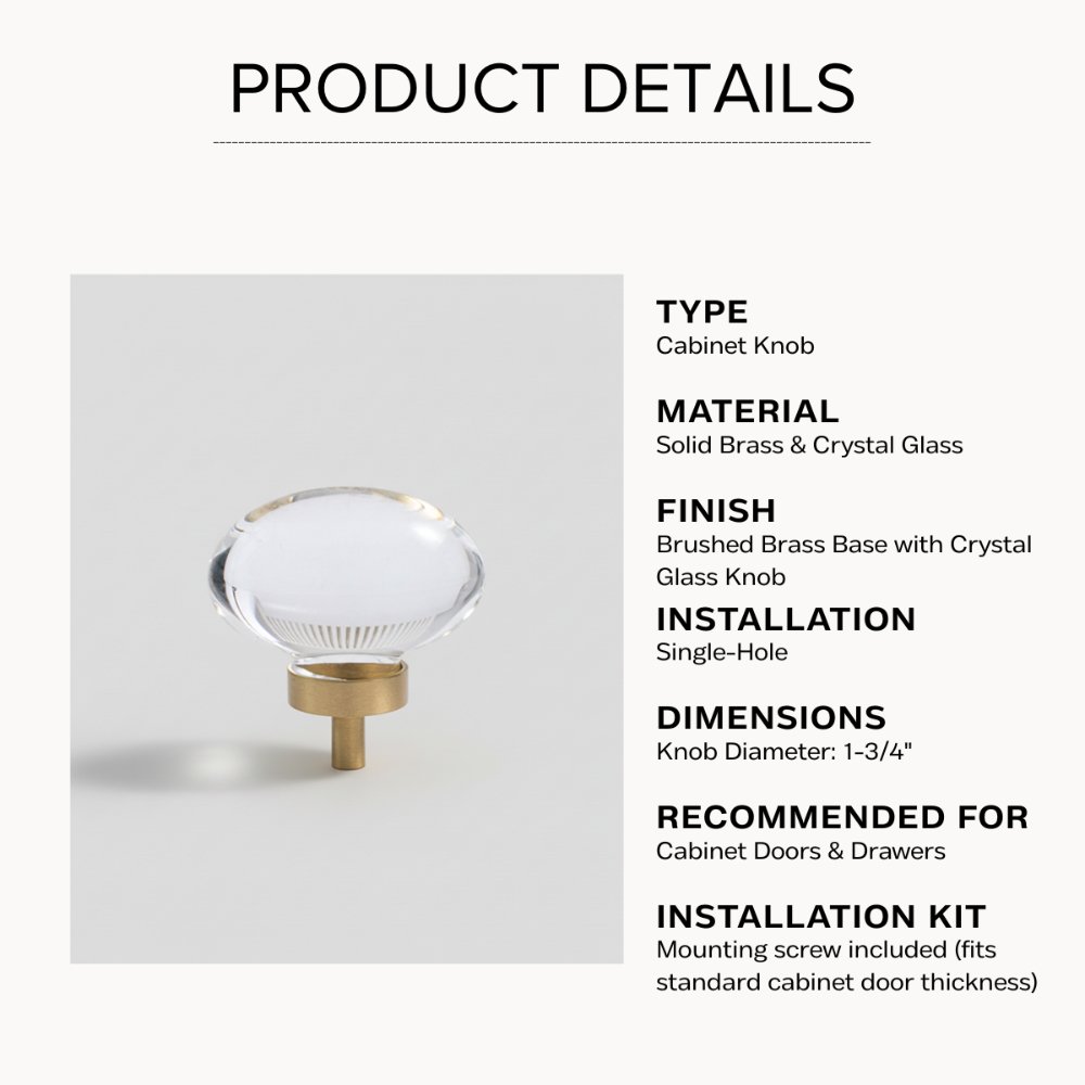 Lumen Crystal Glass Cabinet Knob