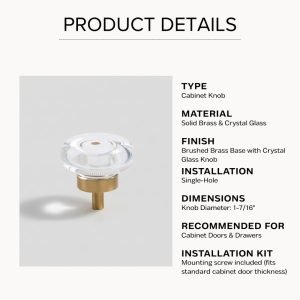 Radiance Crystal Glass Cabinet Knob