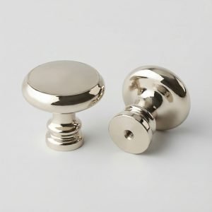 Seine Cabinet Knob | Polished Silver & Champagne Gold Round Knob for Drawers & Dressers, Modern Hardware with Optional Backplate
