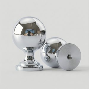 Seine Cabinet Knob | Polished Silver & Champagne Gold Round Knob for Drawers & Dressers, Modern Hardware with Optional Backplate