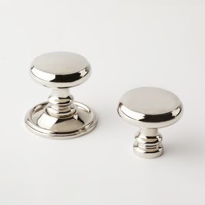 Seine Cabinet Knob | Polished Silver & Champagne Gold Round Knob for Drawers & Dressers, Modern Hardware with Optional Backplate