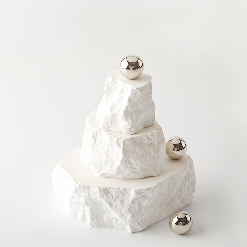 Lunaris Knob | Polished Silver Solid Brass Sphere & Oval Cabinet Knobs, Geometric Pendant Pull, Single-Hole