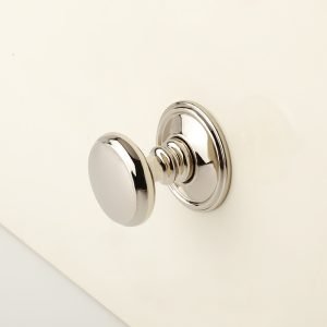 Seine Cabinet Knob | Polished Silver & Champagne Gold Round Knob for Drawers & Dressers, Modern Hardware with Optional Backplate