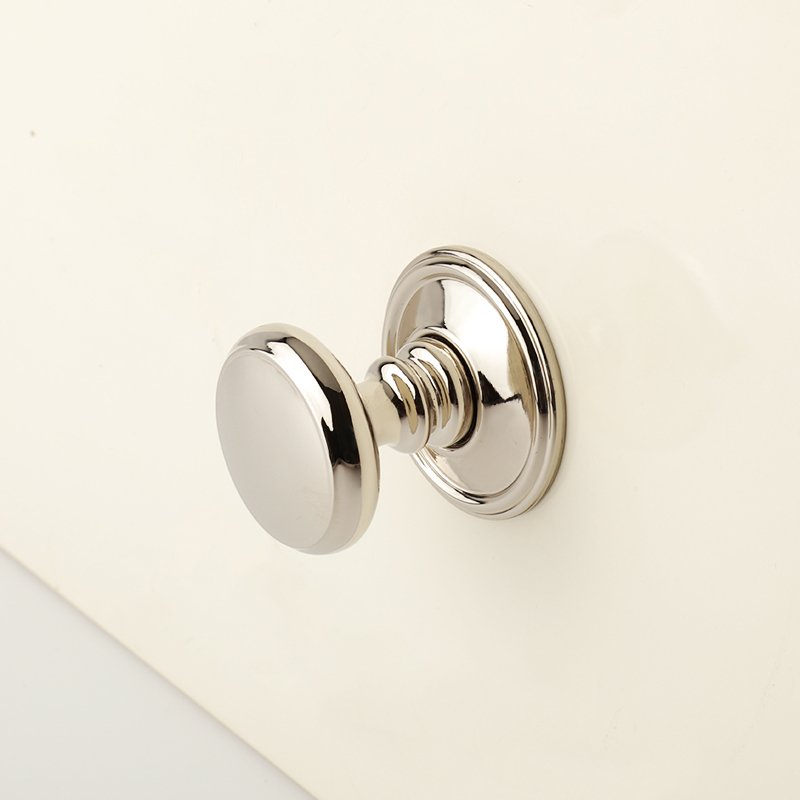 Seine Cabinet Knob | Polished Silver & Champagne Gold Round Knob for Drawers & Dressers, Modern Hardware with Optional Backplate