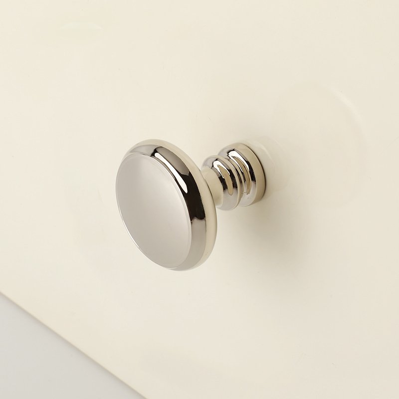 Seine Cabinet Knob | Polished Silver & Champagne Gold Round Knob for Drawers & Dressers, Modern Hardware with Optional Backplate