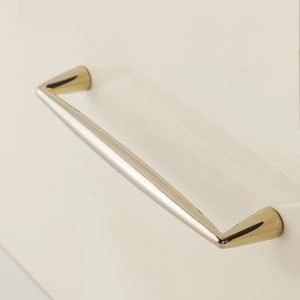 Dew Linear Handle | Polished Champagne Gold & Titanium Silver Tapered Drawer Pull, Solid Brass Modern Fluid Hardware